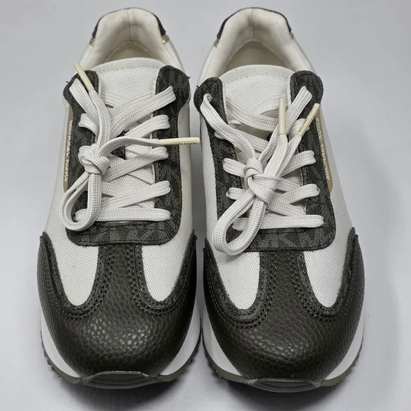 Michael Kors Women's Trainer Lace Up Sneakers Green White Size 8.5M New